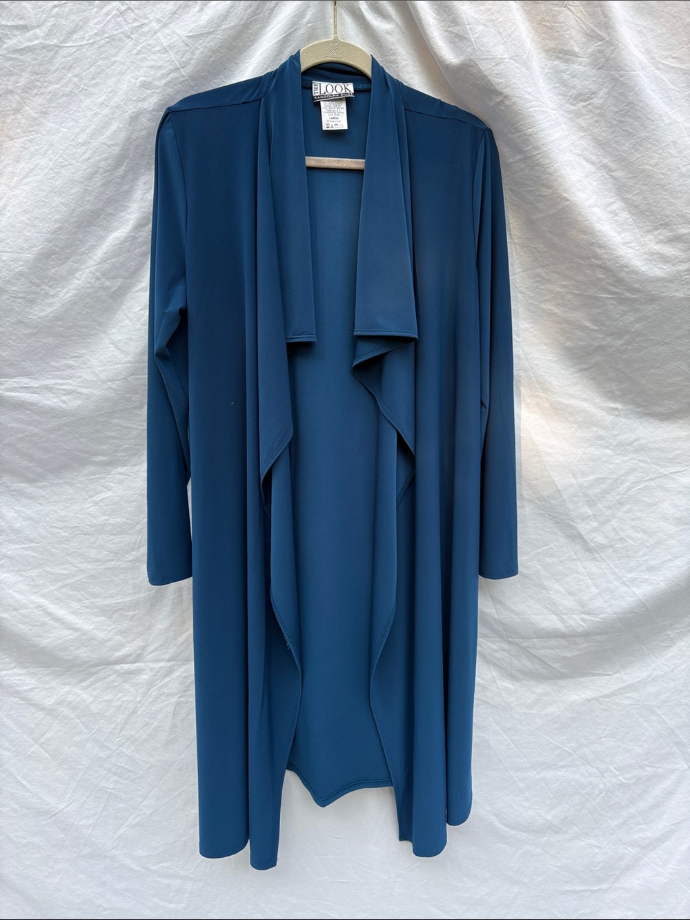 “The Look” by Randolph Duke Deep Teal Drape Front Duster Cardigan